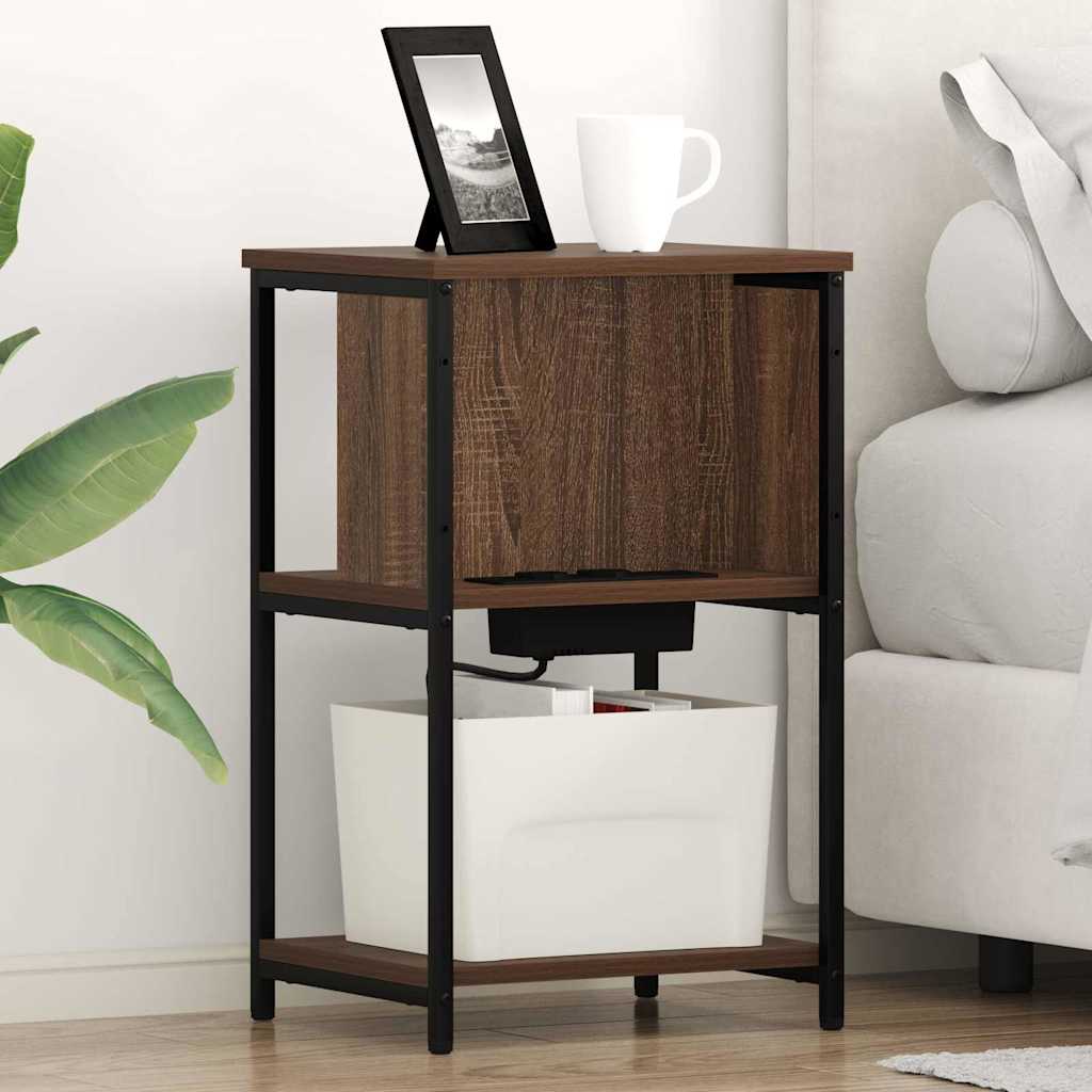 Noptiera 2 pcs stejar brun 38 x 31 x 61 cm Lemn compozit — imaginea 3