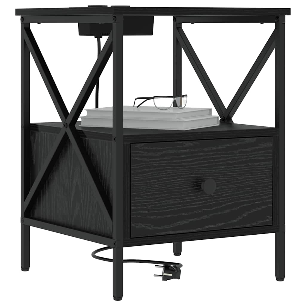 Noptiera 2 pcs stejar negru 41.5 x 40.5 x 55 cm