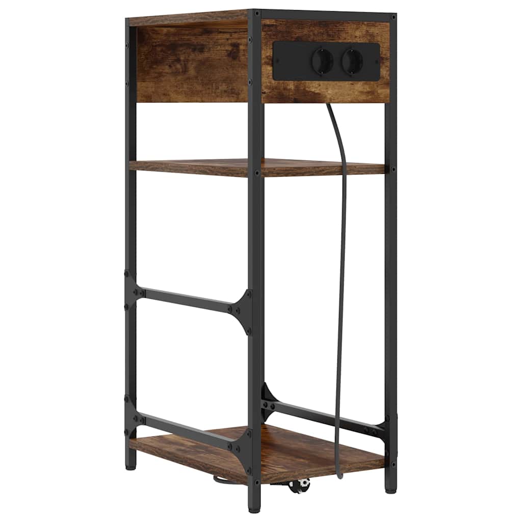Noptiera stejar afumat 40 x 27 x 76 cm Lemn compozit