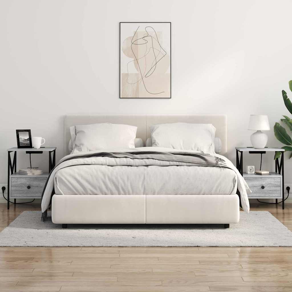 Noptiera cu sertar 2 pcs sonoma gri 41.5 x 40.5 x 55 cm — imaginea 4