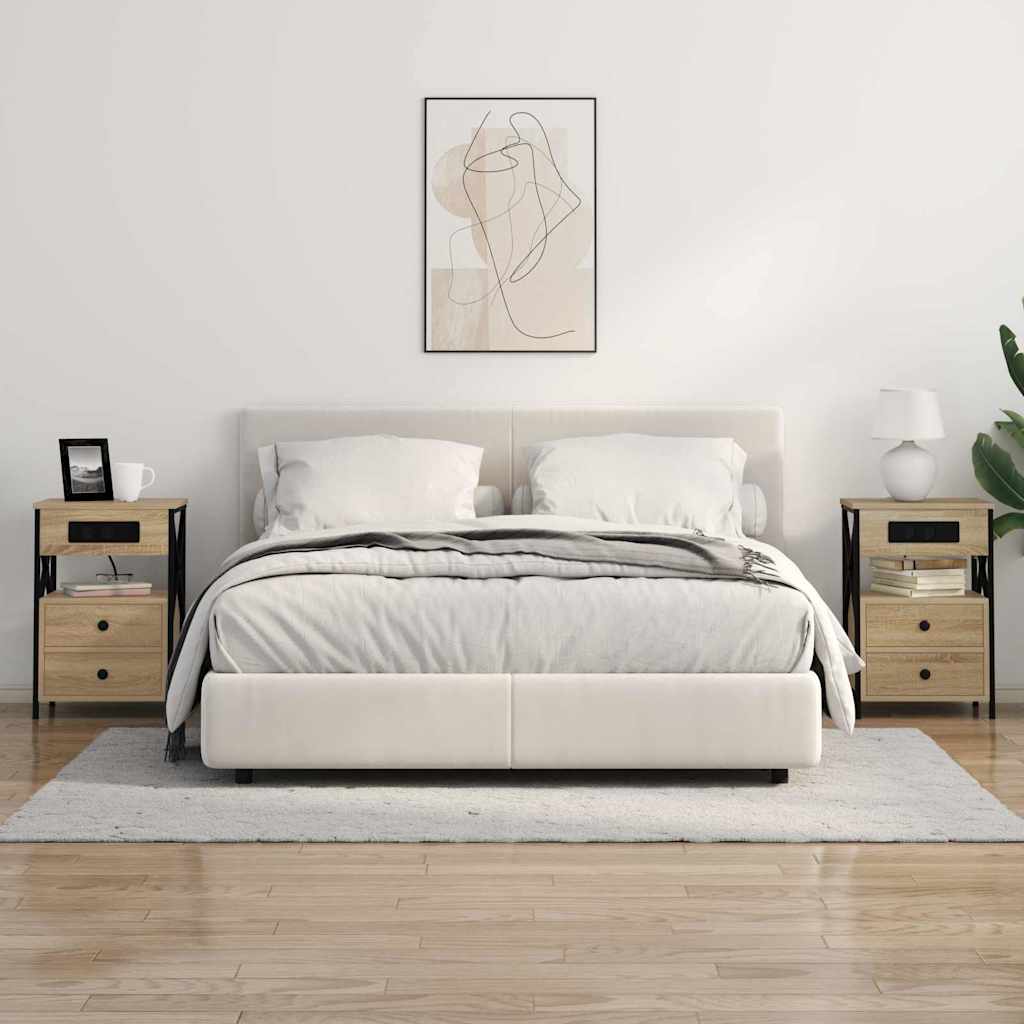 Noptiera cu sertar 2 pcs stejar sonoma 40 x 31 x 60 cm — imaginea 4
