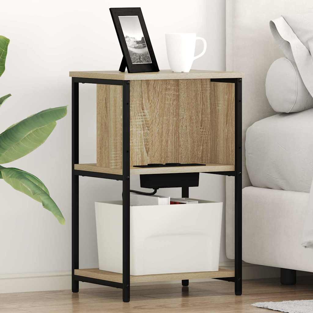 Noptiera 2 pcs stejar sonoma 38 x 31 x 61 cm — imaginea 3