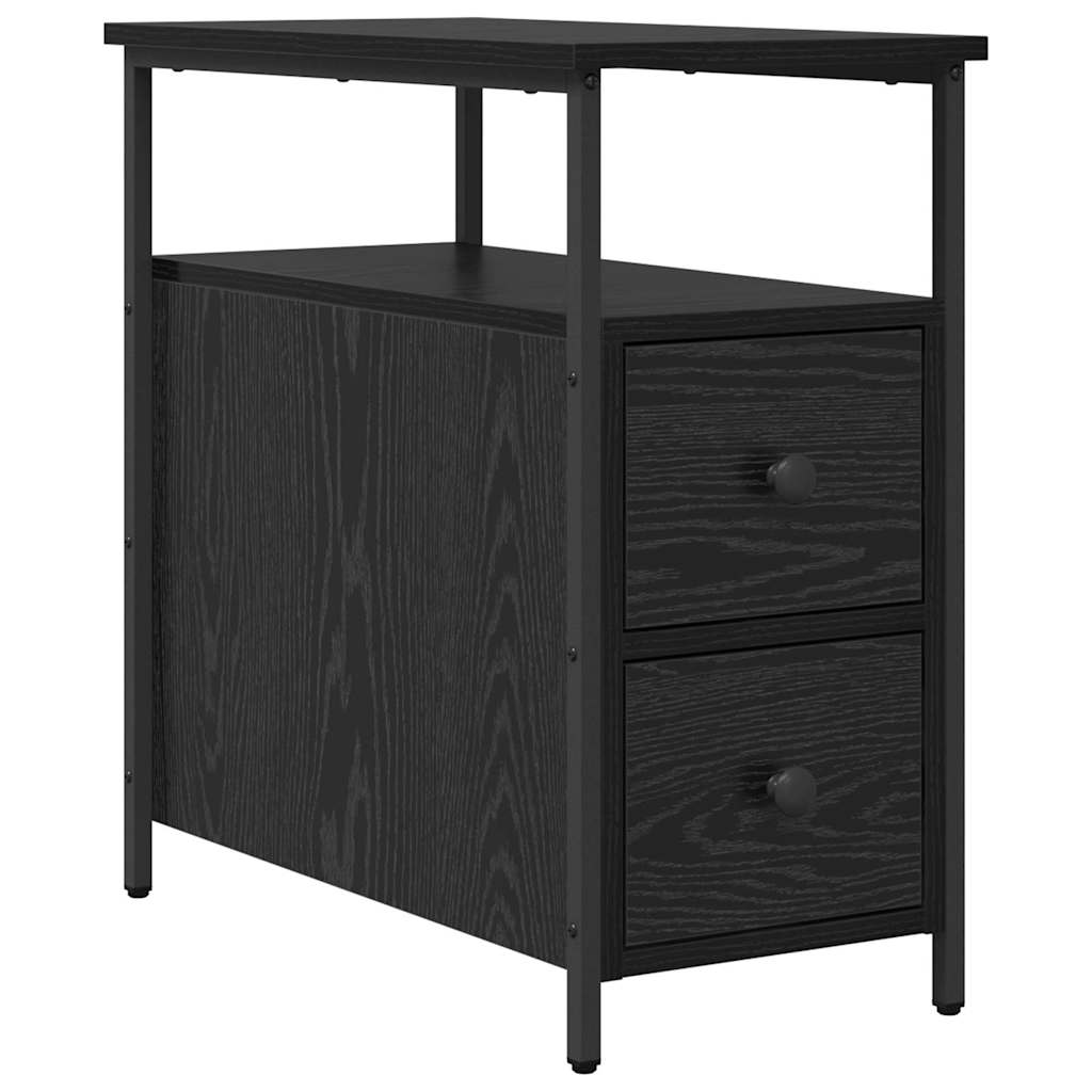 Noptiera cu sertar 2 pcs stejar negru 30 x 60 x 60 cm