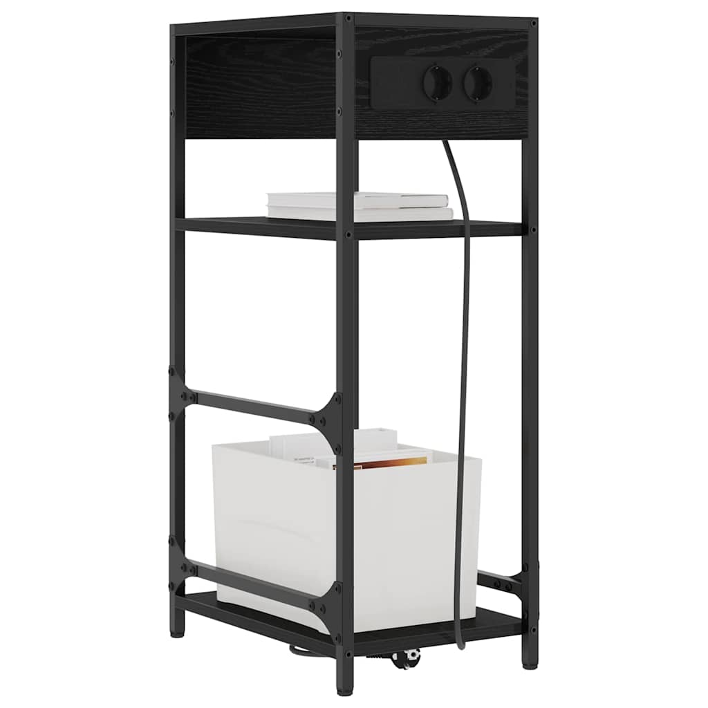 Noptiera stejar negru 40 x 27 x 76 cm Lemn compozit — imaginea 3