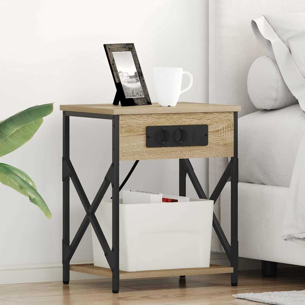 Noptiera stejar sonoma 41 x 31 x 51 cm Lemn compozit — imaginea 2
