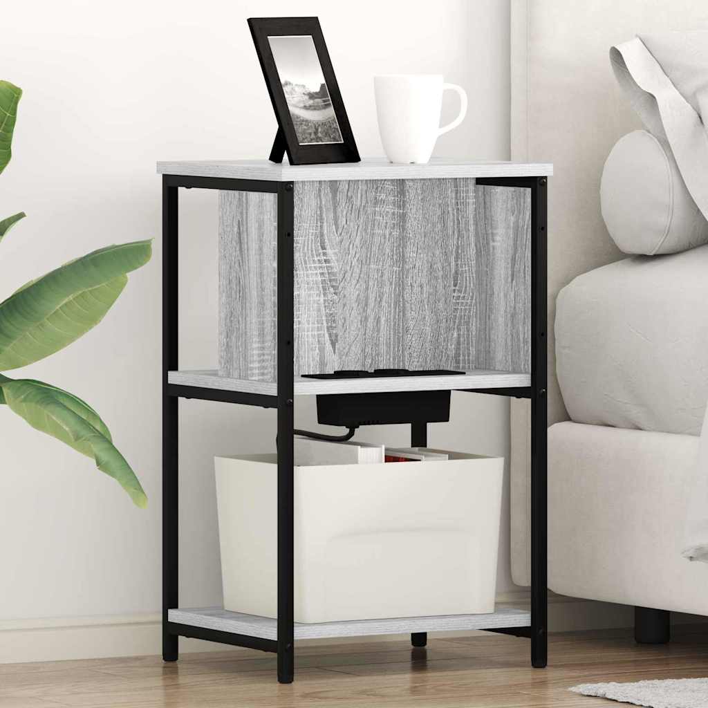 Noptiera sonoma gri 38 x 31 x 61 cm Lemn compozit — imaginea 2