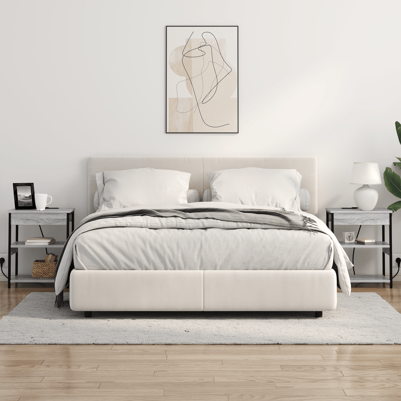 Noptiera sonoma gri 41 x 31 x 51 cm Lemn compozit — imaginea 4
