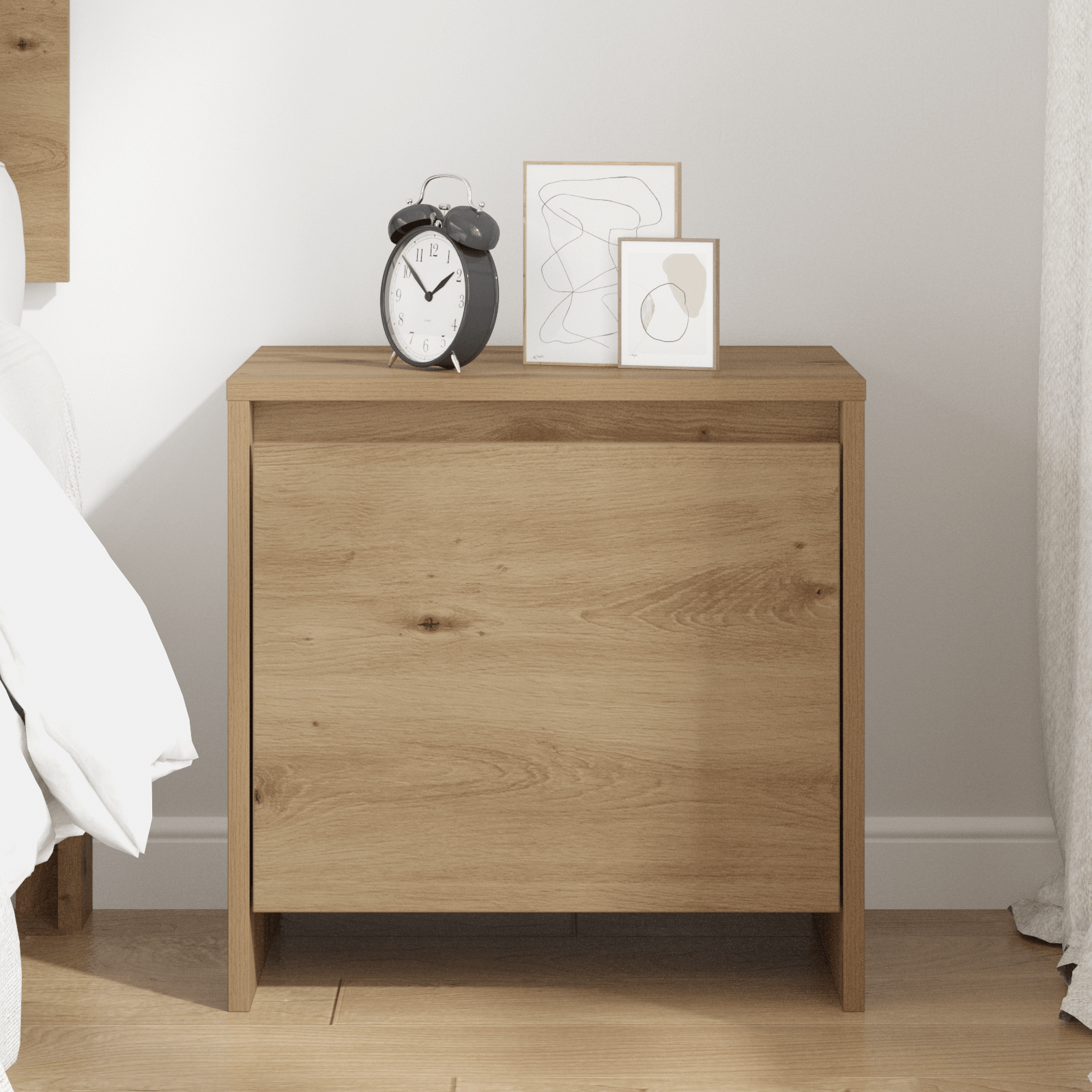 Noptiera stejar artizanal 45 x 34 x 44.5 cm — imaginea 4