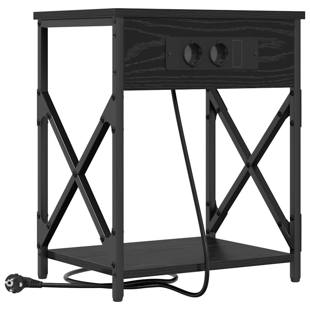 Noptiera stejar negru 41 x 31 x 51 cm Lemn compozit