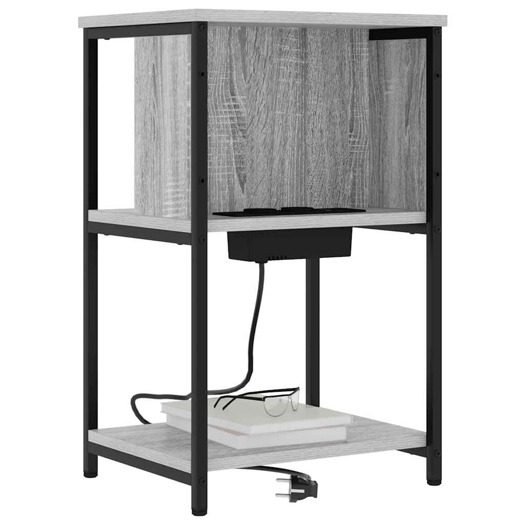 Noptiera sonoma gri 38 x 31 x 61 cm Lemn compozit — imaginea 3