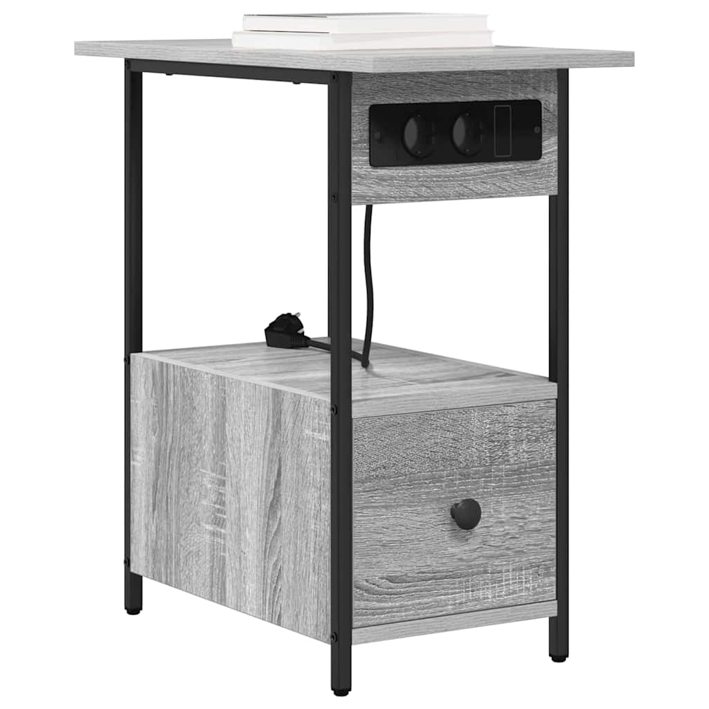 Noptiera sonoma gri 60 x 30 x 61 cm Lemn compozit — imaginea 3