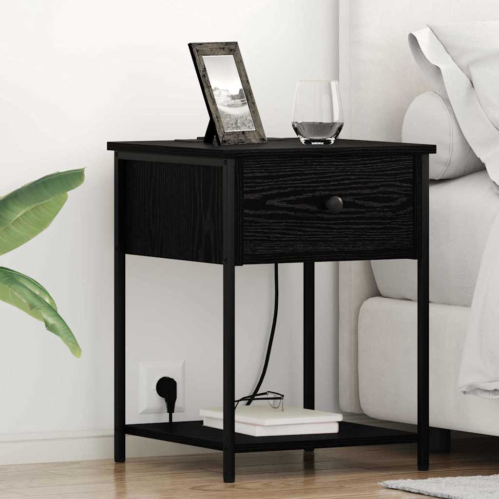 Noptiera stejar negru 42 x 41 x 56 cm Lemn compozit — imaginea 2