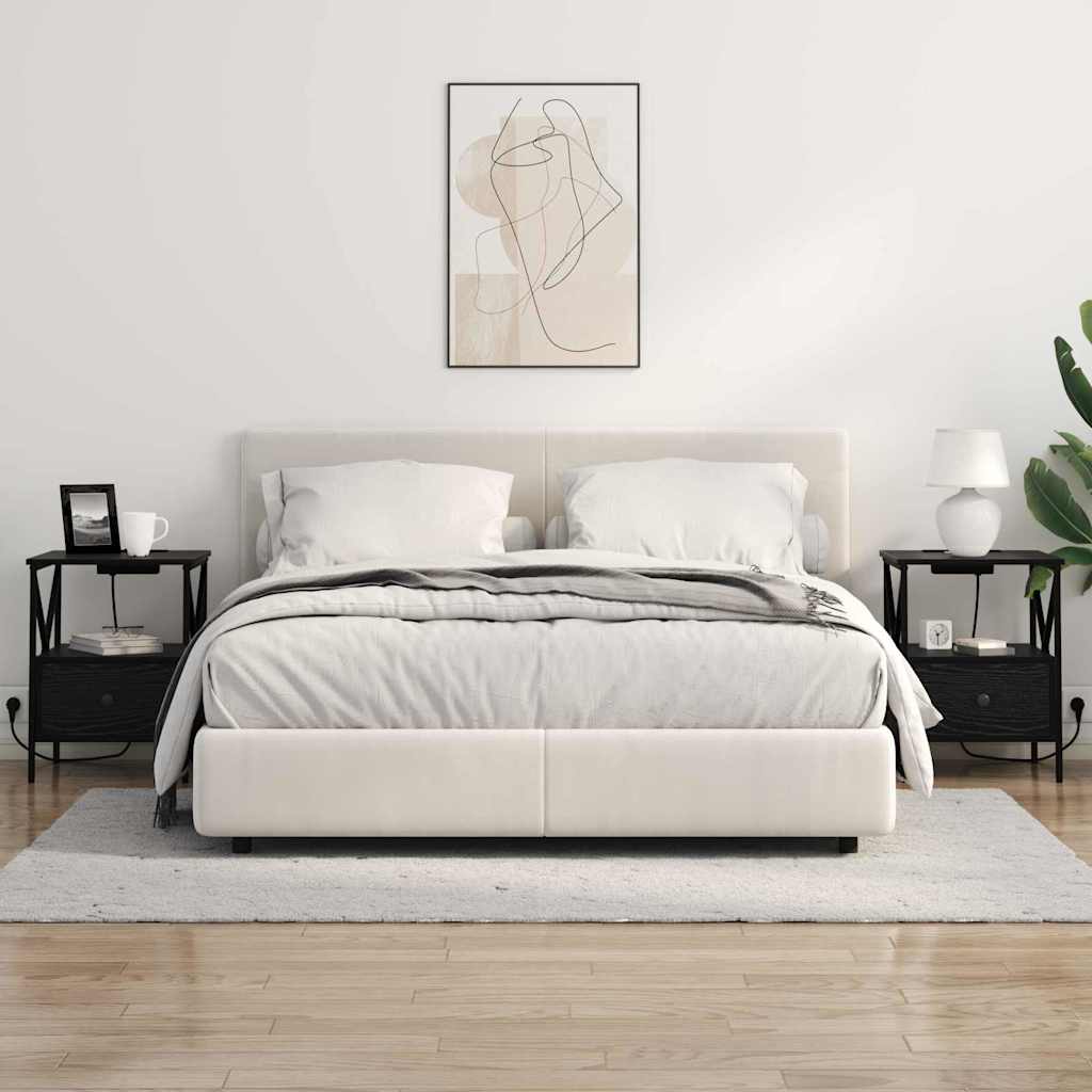 Noptiera 2 pcs stejar negru 41.5 x 40.5 x 55 cm — imaginea 4