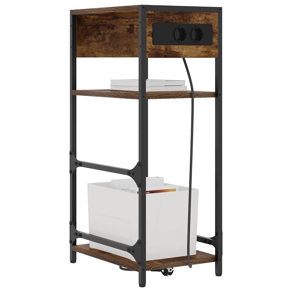 Noptiera stejar afumat 40 x 27 x 76 cm Lemn compozit — imaginea 3