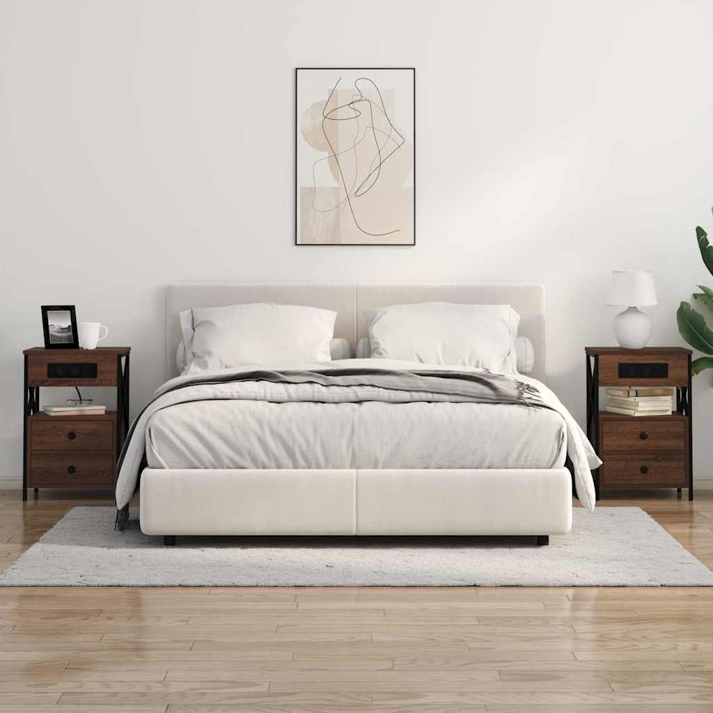 Noptiera 2 pcs stejar brun 40 x 31 x 60 cm Lemn compozit — imaginea 3