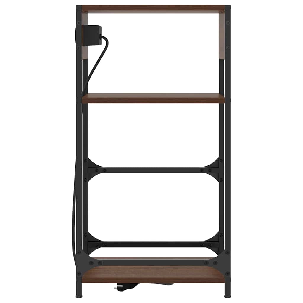 Noptiera stejar brun 40 x 27 x 76 cm Lemn compozit — imaginea 7