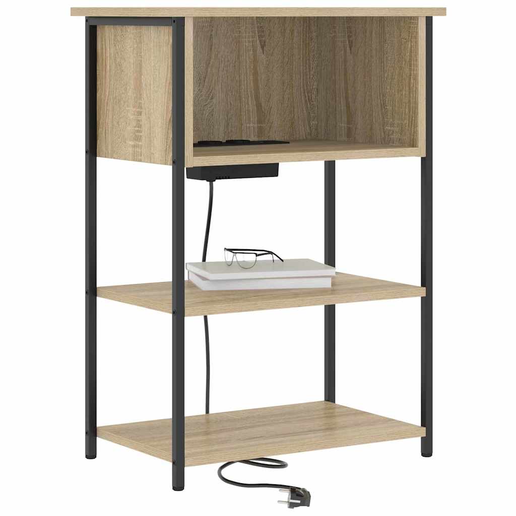 Noptiera stejar sonoma 55 x 31 x 76 cm Lemn compozit — imaginea 3