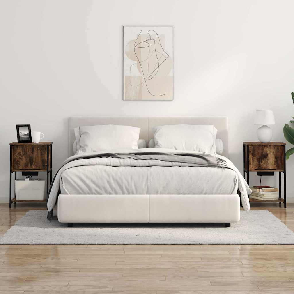 Noptiera 2 pcs stejar afumat 38 x 31 x 61 cm — imaginea 4