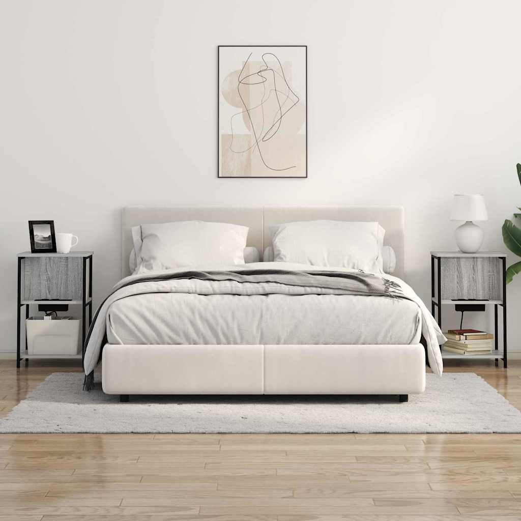 Noptiera sonoma gri 38 x 31 x 61 cm Lemn compozit — imaginea 4