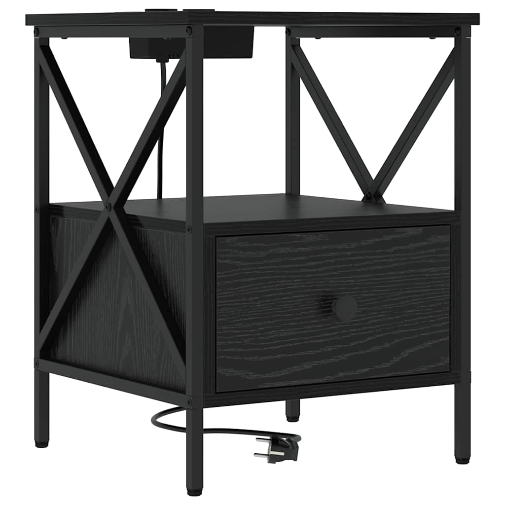 Noptiera 2 pcs stejar negru 41.5 x 40.5 x 55 cm — imaginea 5