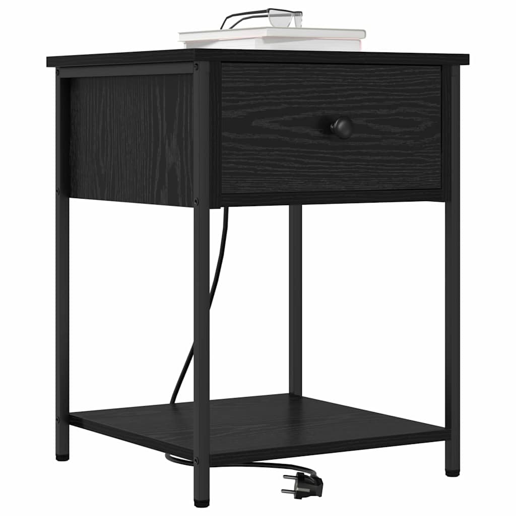 Noptiera stejar negru 42 x 41 x 56 cm Lemn compozit — imaginea 3
