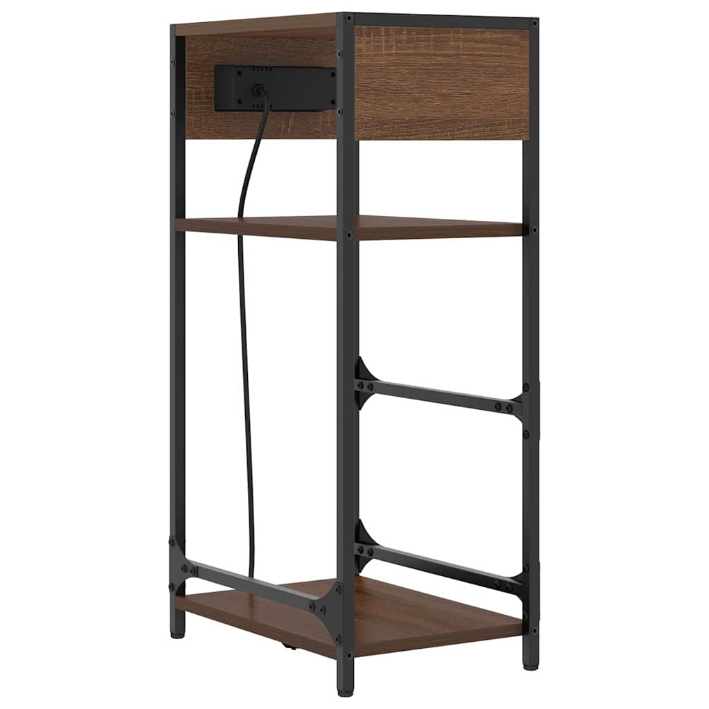 Noptiera stejar brun 40 x 27 x 76 cm Lemn compozit — imaginea 8