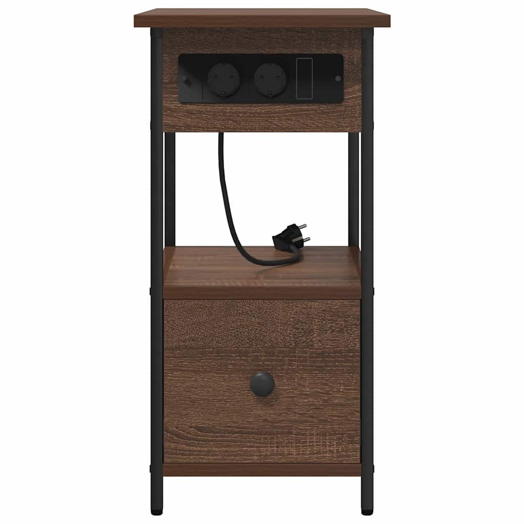 Noptiera stejar brun 60 x 30 x 61 cm Lemn compozit — imaginea 7