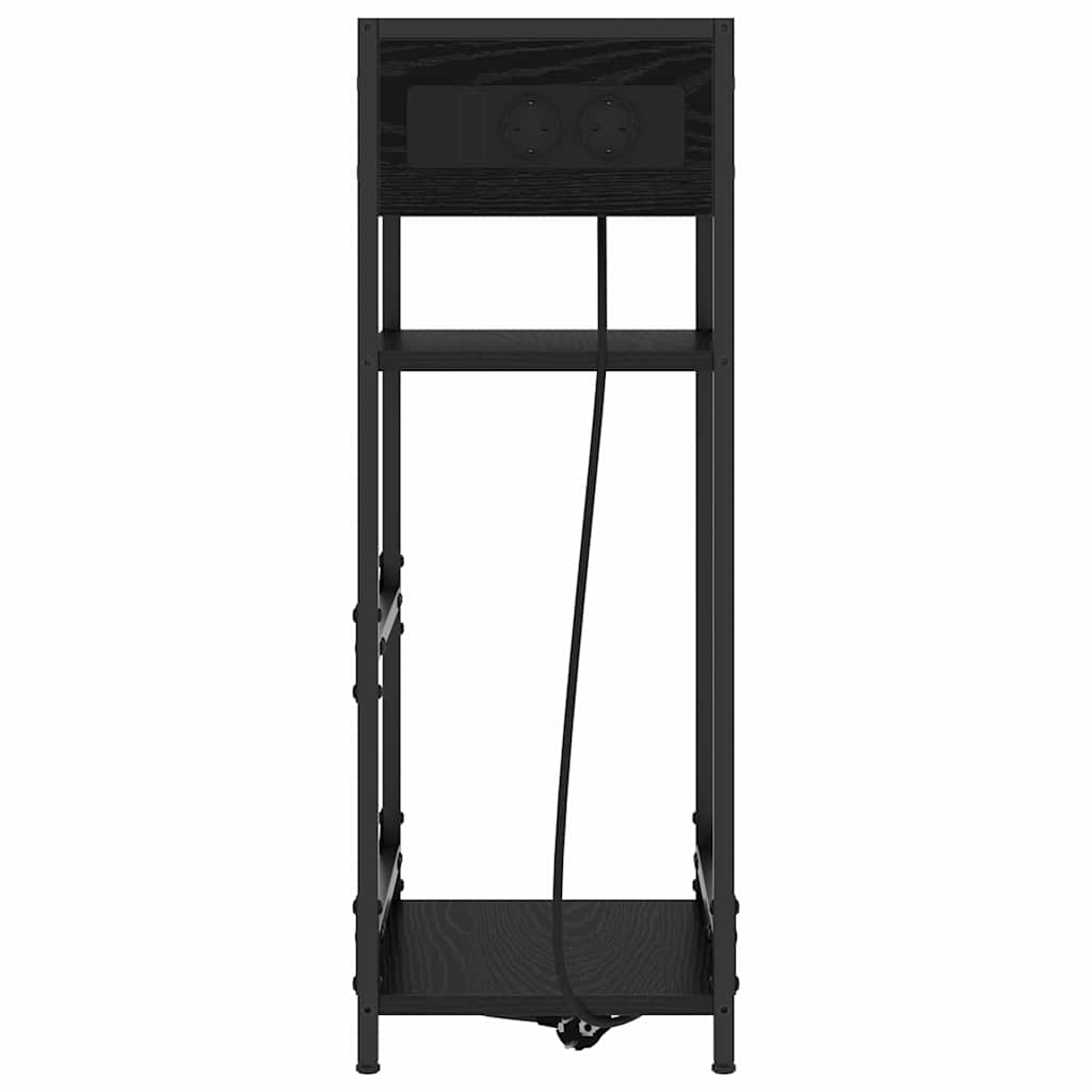Noptiera stejar negru 40 x 27 x 76 cm Lemn compozit — imaginea 6