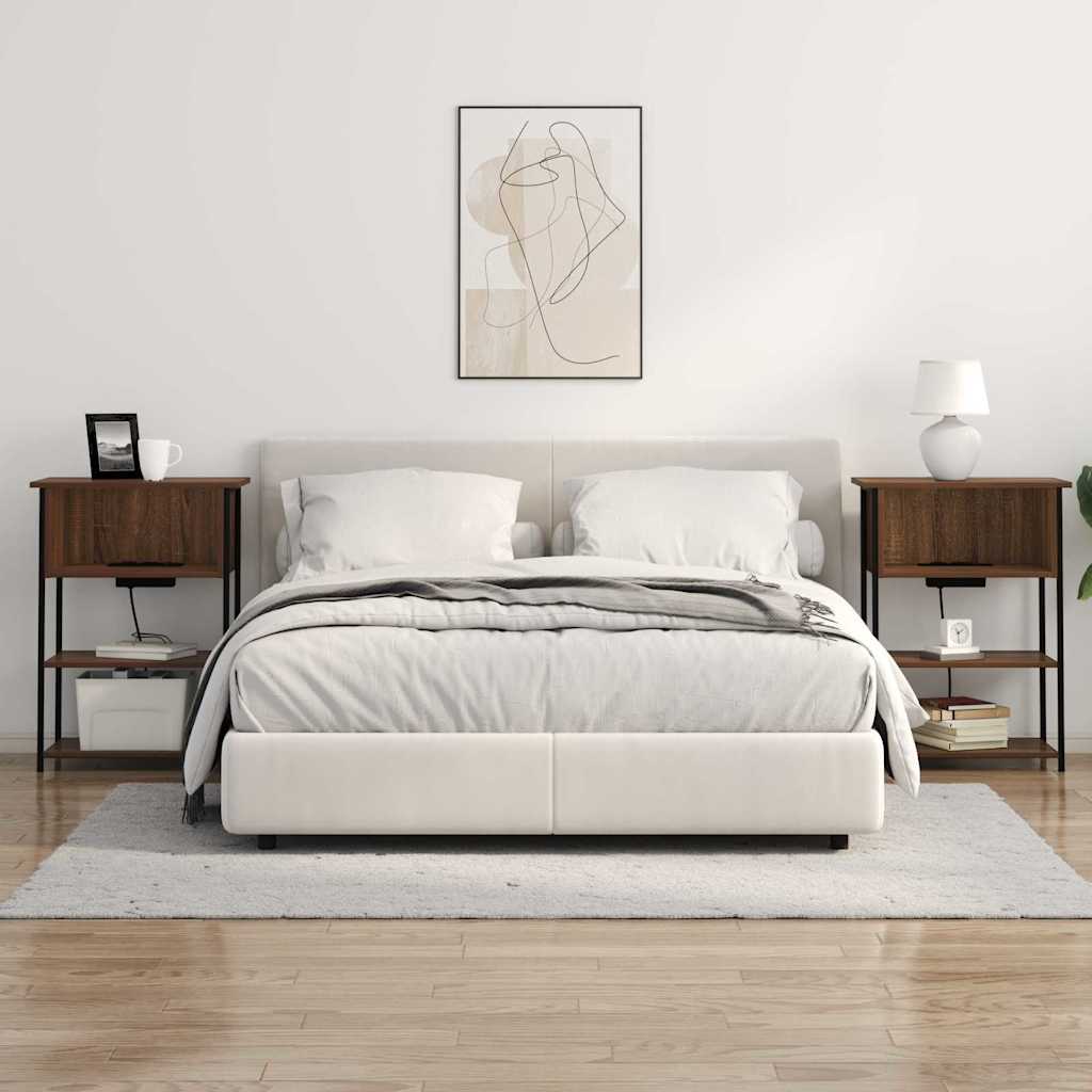 Noptiera stejar brun 55 x 31 x 76 cm Lemn compozit — imaginea 4