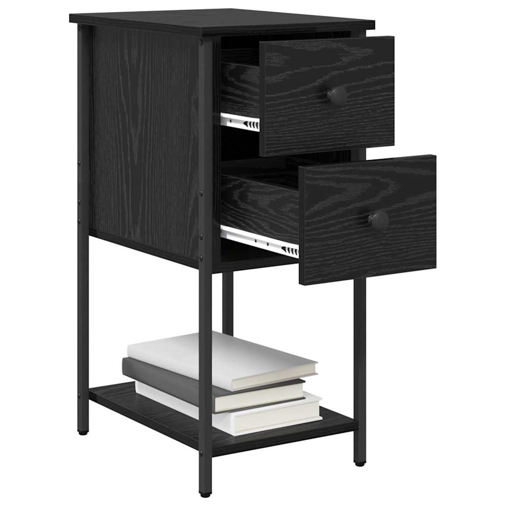 Noptiera cu sertar 2 pcs stejar negru 32 x 42 x 70 cm — imaginea 3