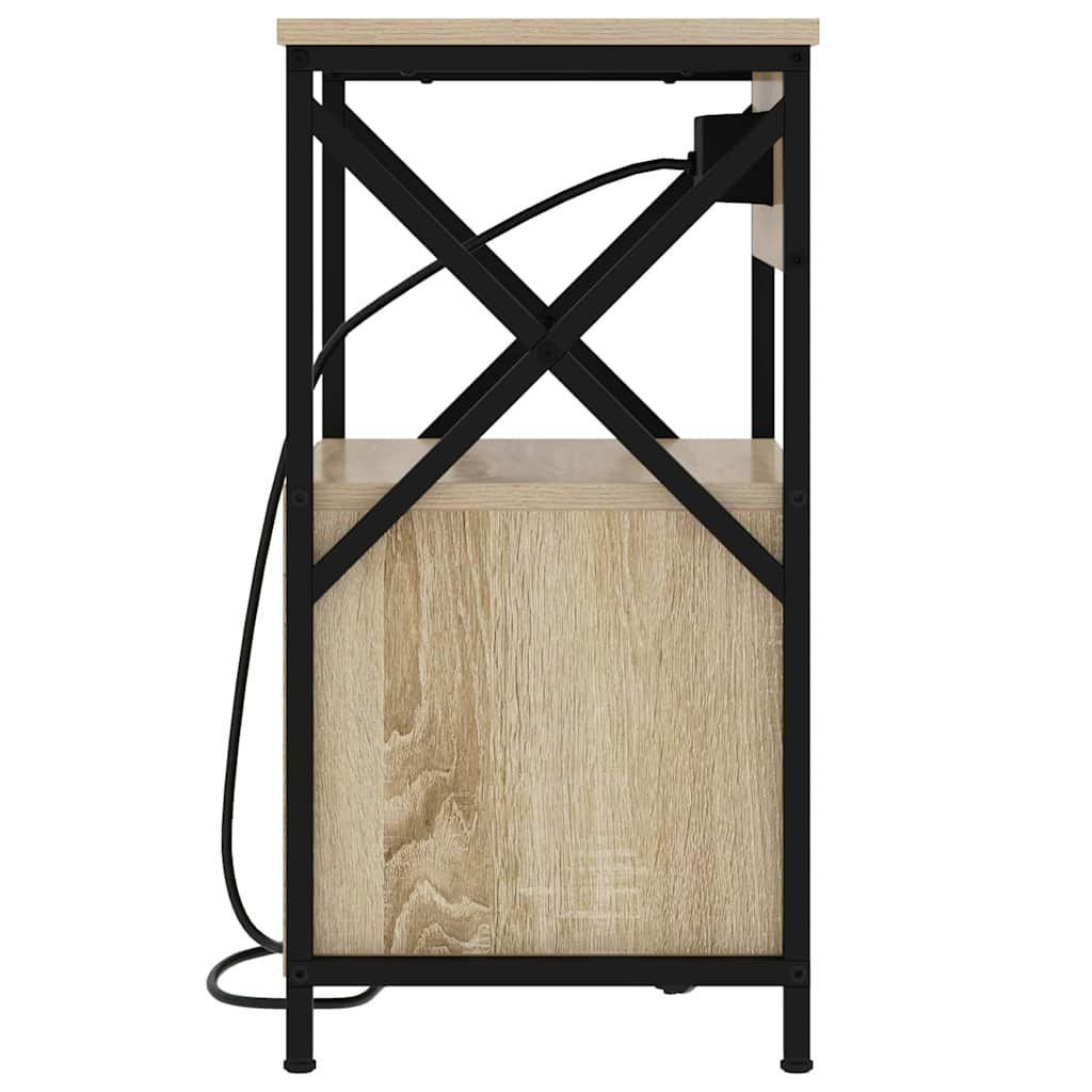 Noptiera cu sertar 2 pcs stejar sonoma 40 x 31 x 60 cm — imaginea 8
