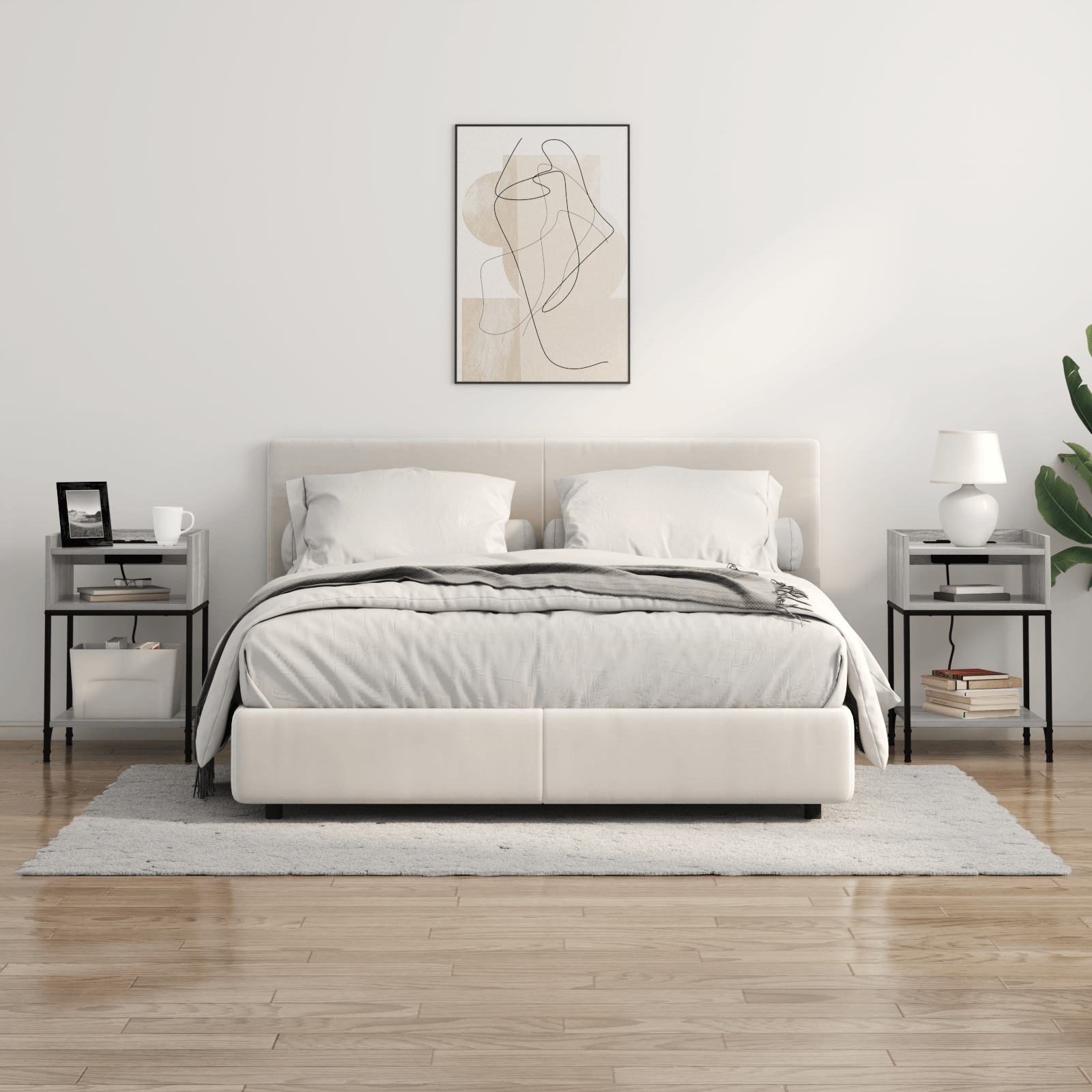 Noptiera sonoma gri 40 x 40 x 61 cm Lemn compozit — imaginea 4