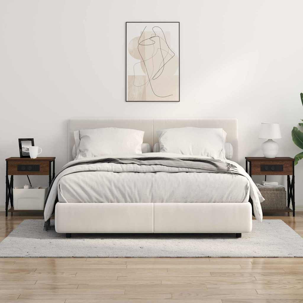 Noptiera stejar brun 41 x 31 x 51 cm Lemn compozit — imaginea 4