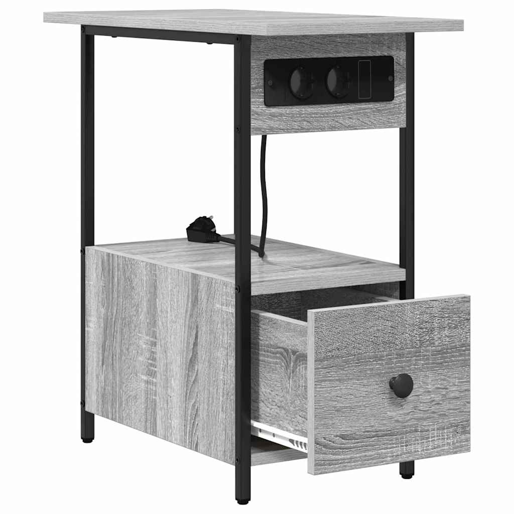 Noptiera sonoma gri 60 x 30 x 61 cm Lemn compozit — imaginea 6