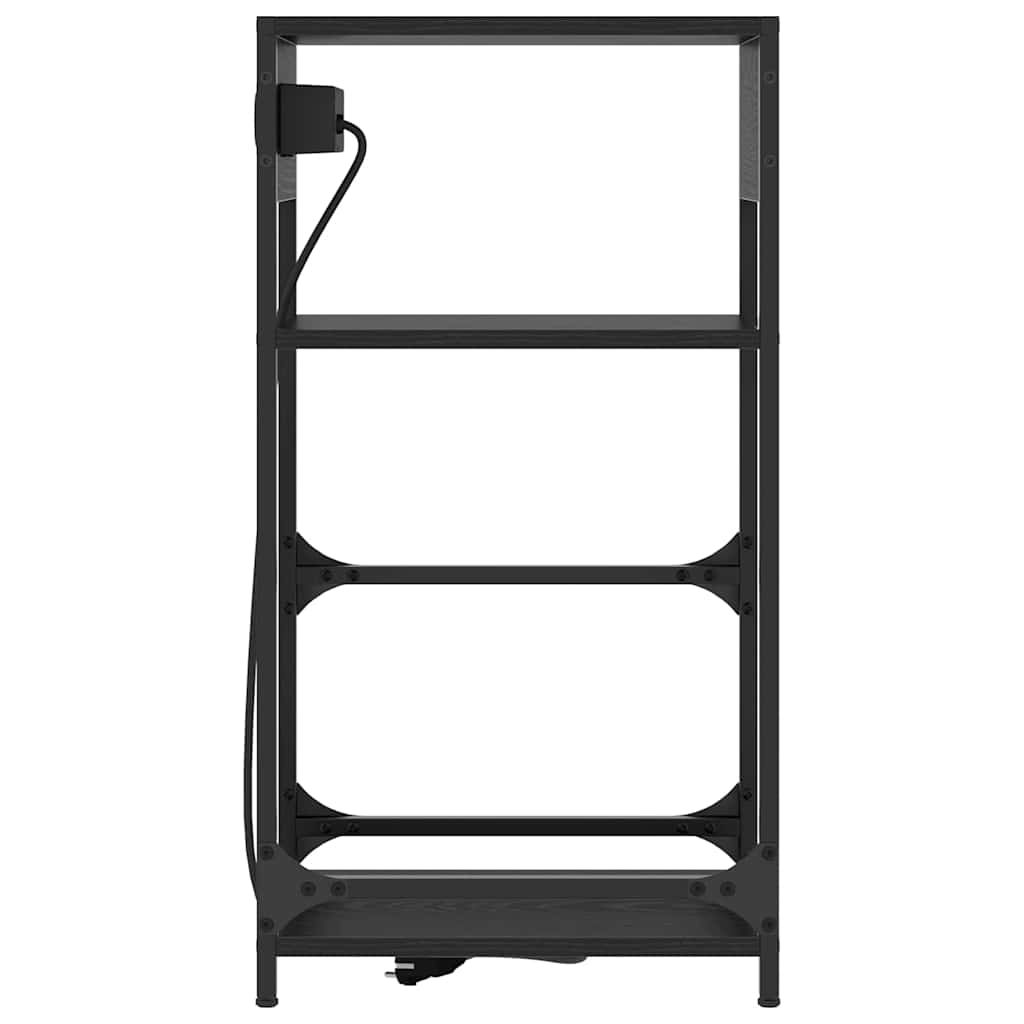 Noptiera stejar negru 40 x 27 x 76 cm Lemn compozit — imaginea 7