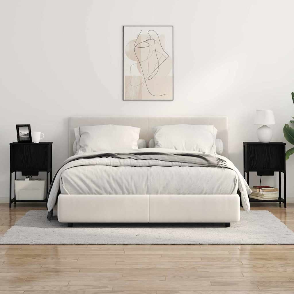Noptiera 2 pcs stejar negru 38 x 31 x 61 cm — imaginea 4