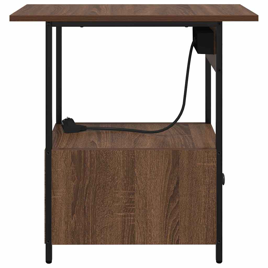 Noptiera stejar brun 60 x 30 x 61 cm Lemn compozit — imaginea 8