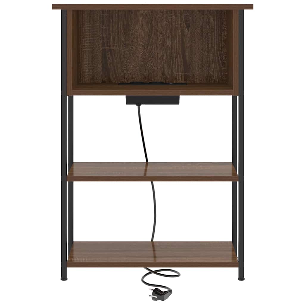 Noptiera stejar brun 55 x 31 x 76 cm Lemn compozit — imaginea 5