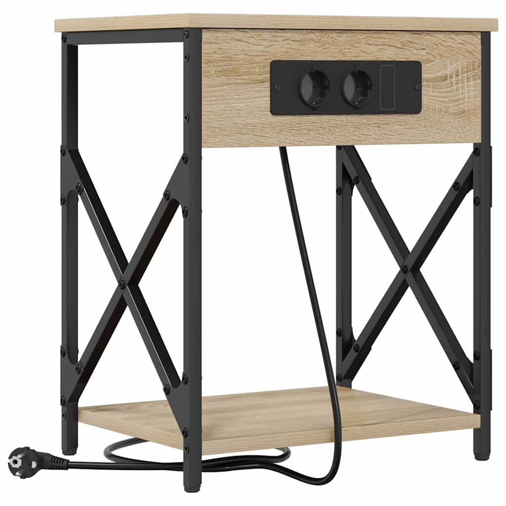 Noptiera cu sertar 2 pcs stejar sonoma 41 x 31 x 51 cm — imaginea 5
