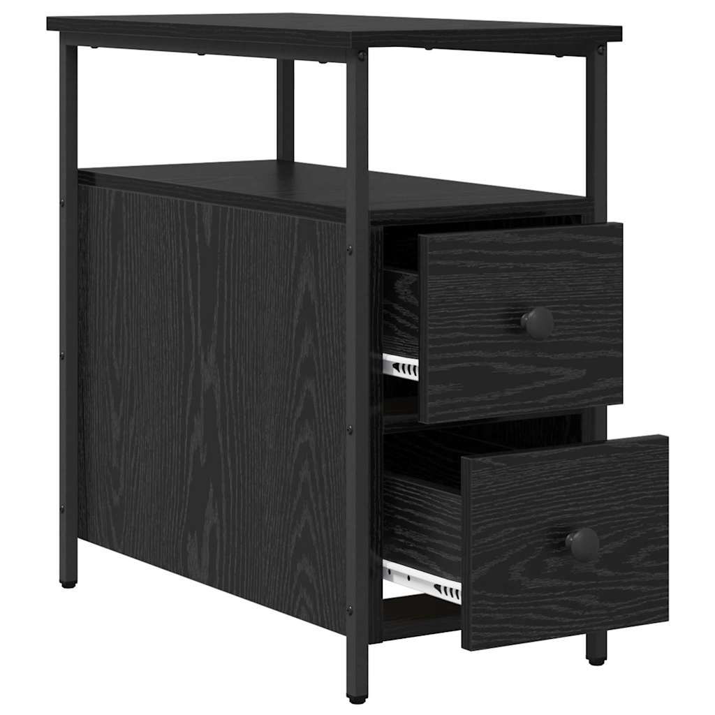 Noptiera cu sertar 2 pcs stejar negru 30 x 60 x 60 cm — imaginea 6