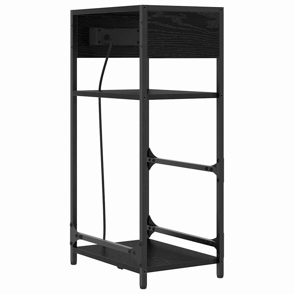 Noptiera stejar negru 40 x 27 x 76 cm Lemn compozit — imaginea 8