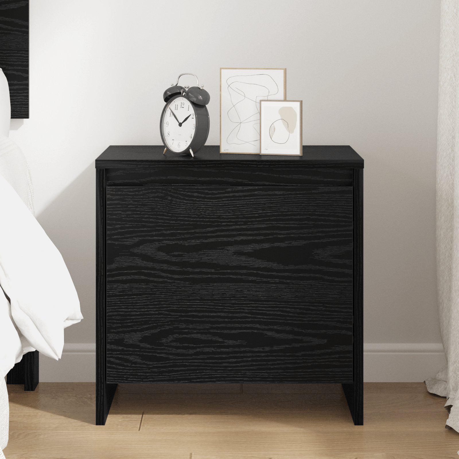 Noptiera stejar negru 45 x 34 x 44.5 cm Lemn compozit — imaginea 4