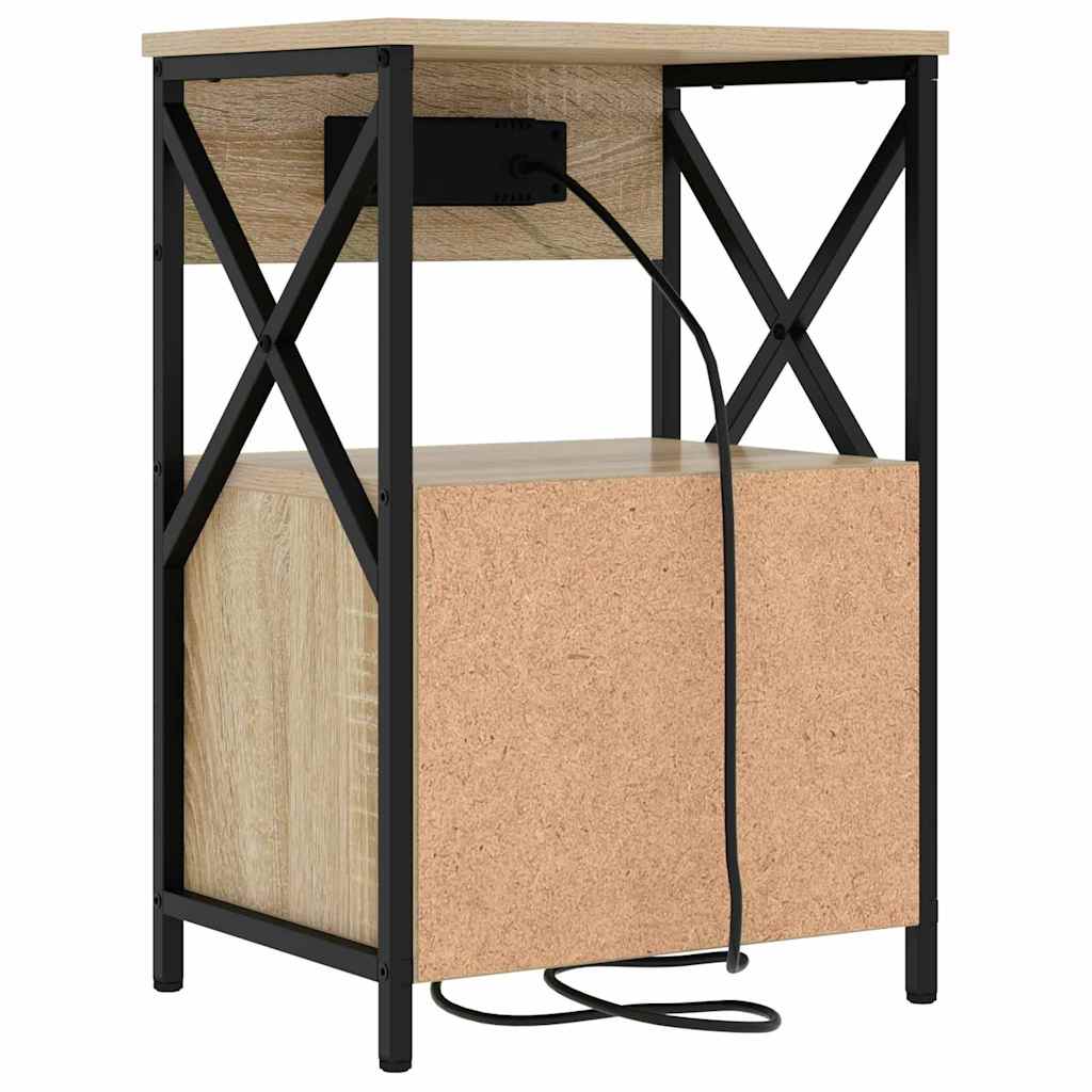 Noptiera cu sertar 2 pcs stejar sonoma 40 x 31 x 60 cm — imaginea 9