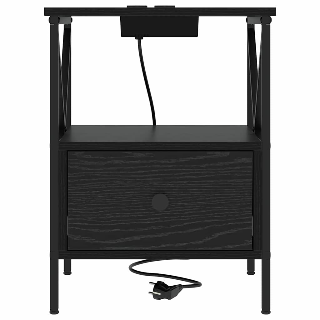 Noptiera 2 pcs stejar negru 41.5 x 40.5 x 55 cm — imaginea 7