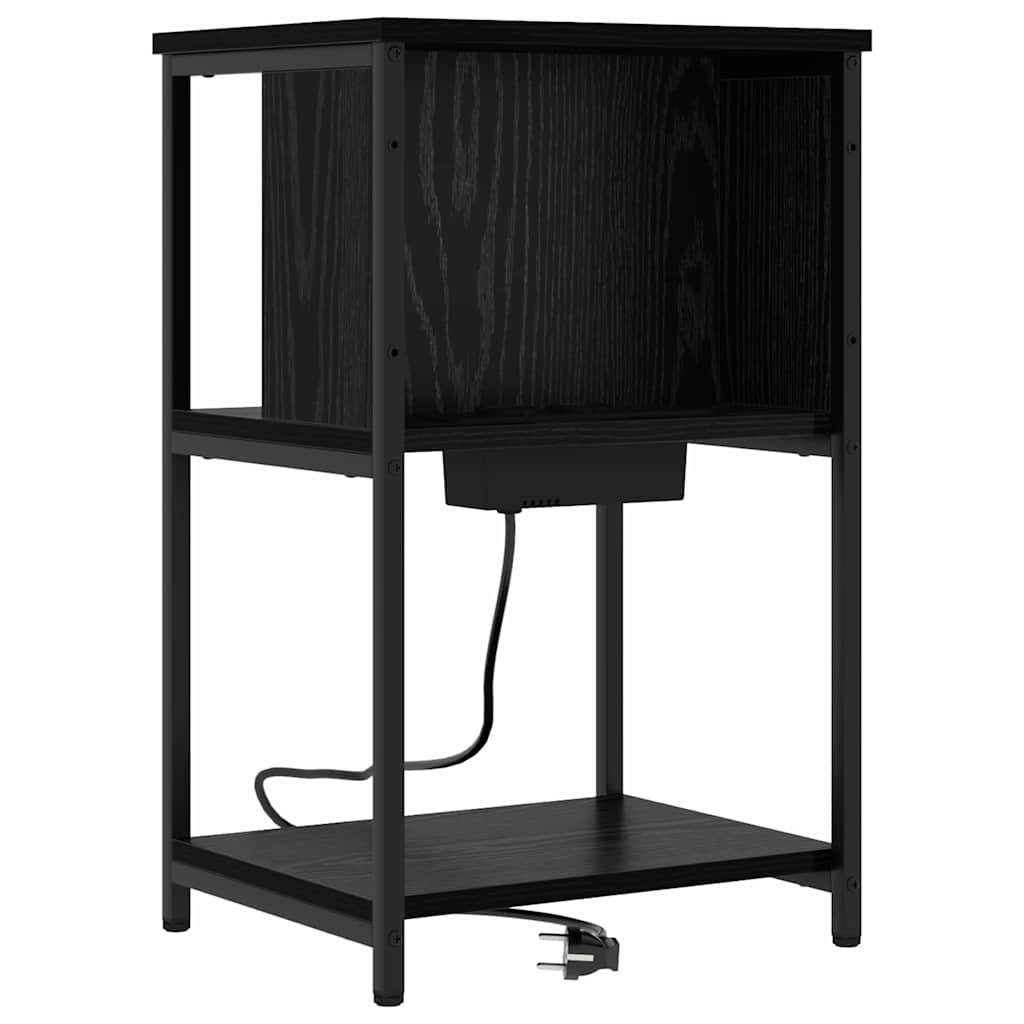 Noptiera 2 pcs stejar negru 38 x 31 x 61 cm — imaginea 5
