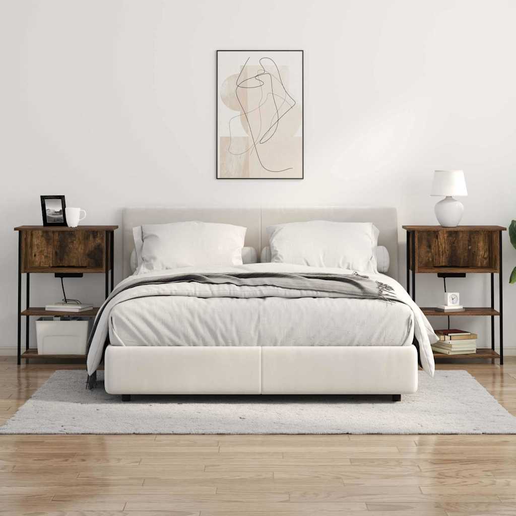 Noptiera stejar afumat 55 x 31 x 76 cm Lemn compozit — imaginea 4