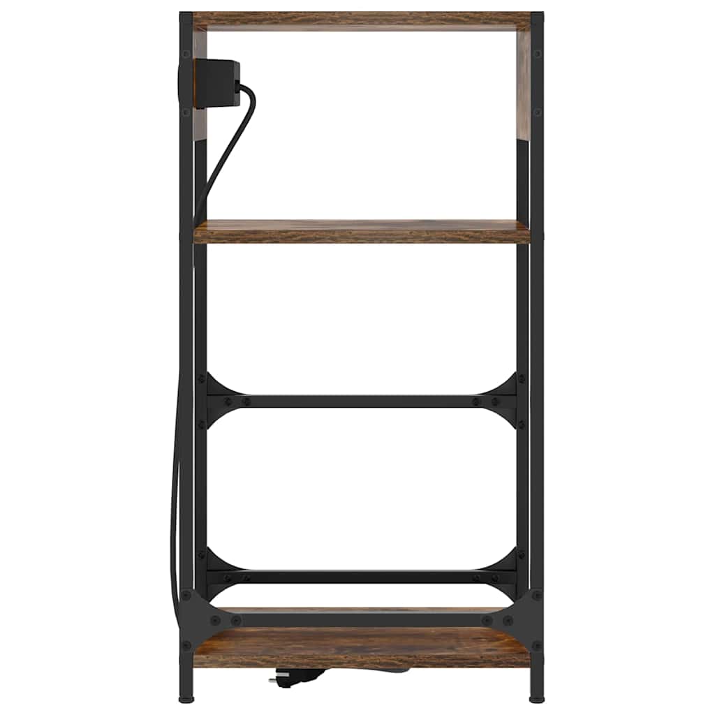 Noptiera stejar afumat 40 x 27 x 76 cm Lemn compozit — imaginea 7