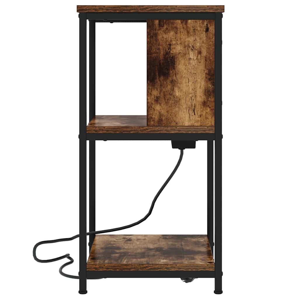 Noptiera 2 pcs stejar afumat 38 x 31 x 61 cm — imaginea 7
