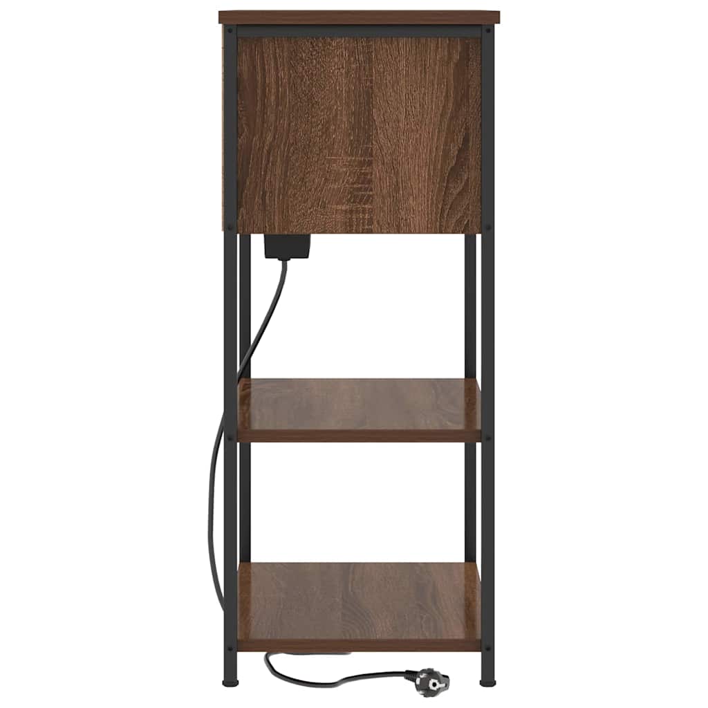 Noptiera stejar brun 55 x 31 x 76 cm Lemn compozit — imaginea 6