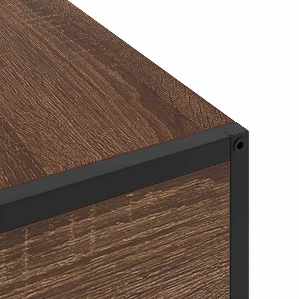 Noptiera stejar brun 40 x 27 x 76 cm Lemn compozit — imaginea 10